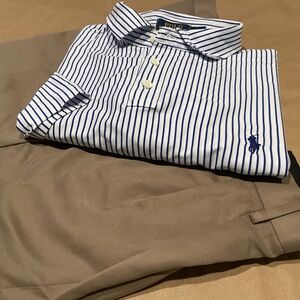 Polo by Ralph Lauren Blue and White Striped Shirt
